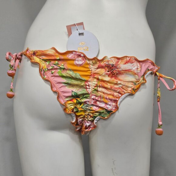 Pq Swim Embroidered Lettuce Edge Bikini Bottom - Picture 4 of 12